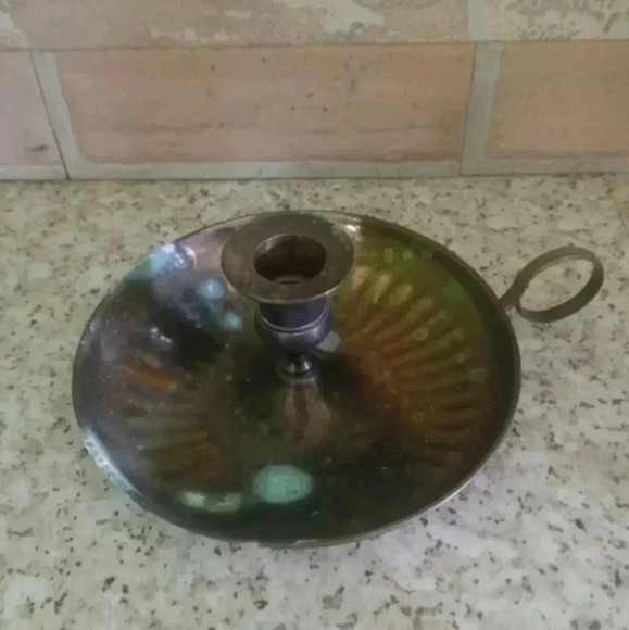 Vintage Solid Brass Decorative Candle Stick Holder Made In India - Picture 3 of 5